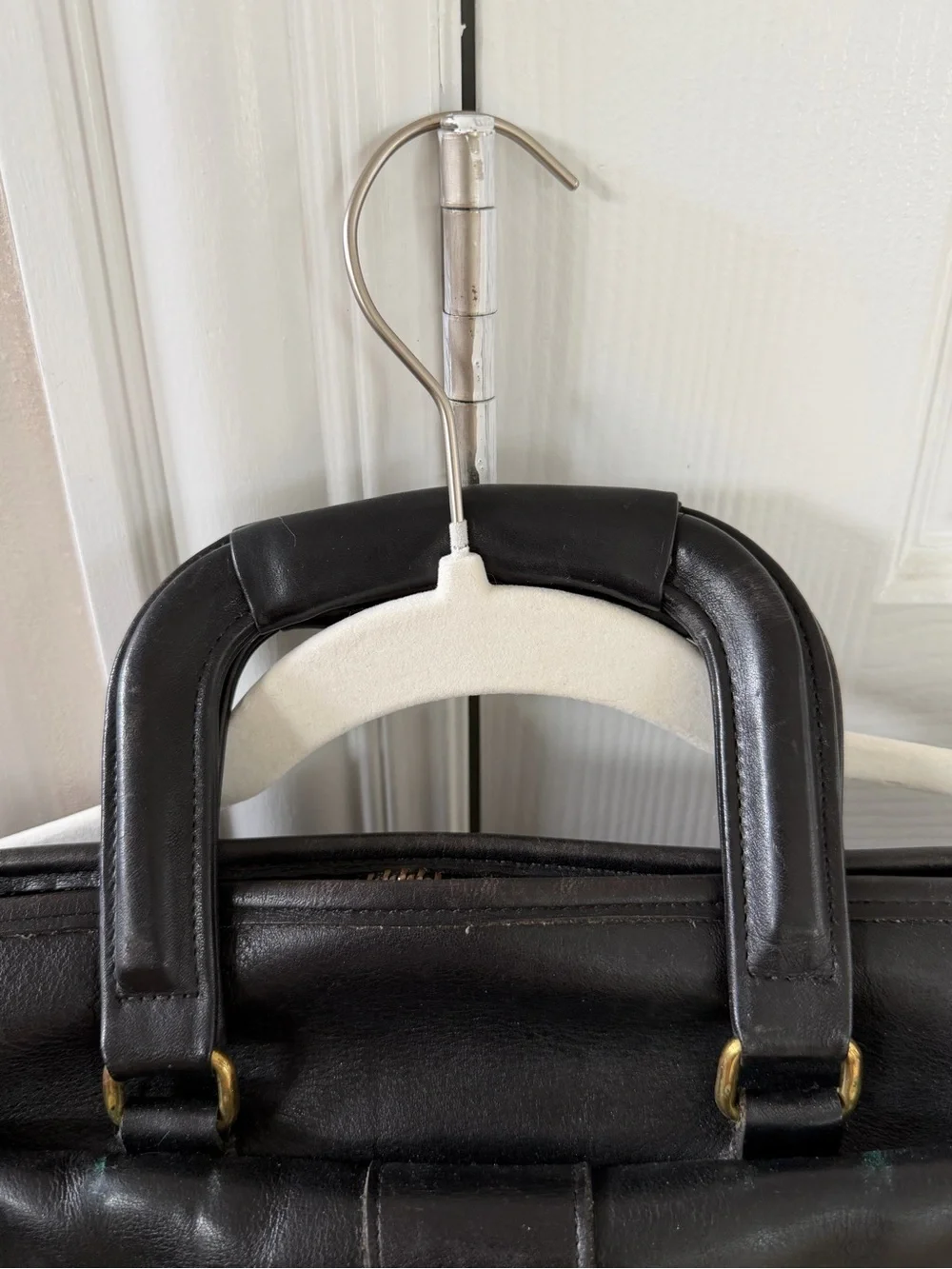 Vintage Coach Harrison Black Leather Briefcase with Top Handle
